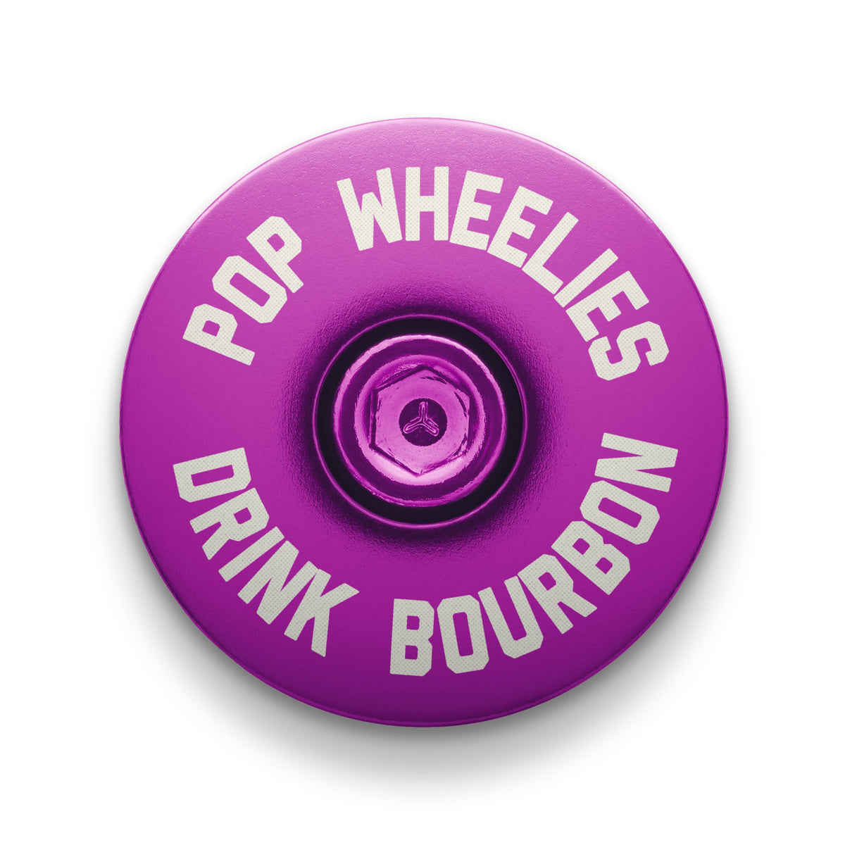 Pop Wheelies Drink Bourbon Bicycle Headset Cap
