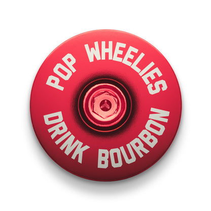 Pop Wheelies Drink Bourbon Bicycle Headset Cap