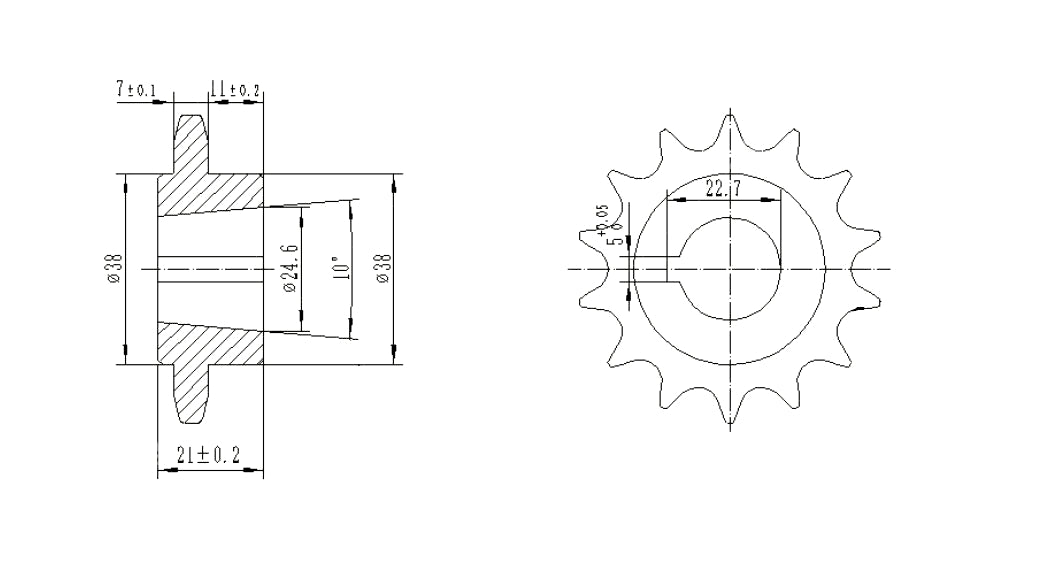 QS138 QS120 QS90 14T Sprocket