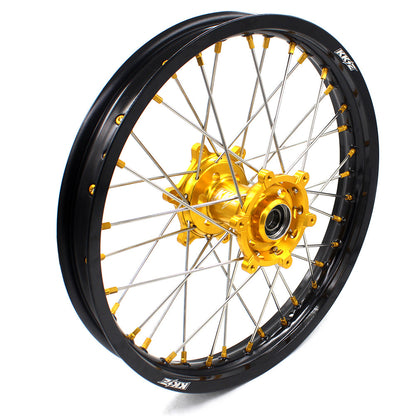 KKE 21 & 19 MX Dirt Bike Rims For SUZUKI RM125 2001-2007 RM250 2008 Gold Nipple