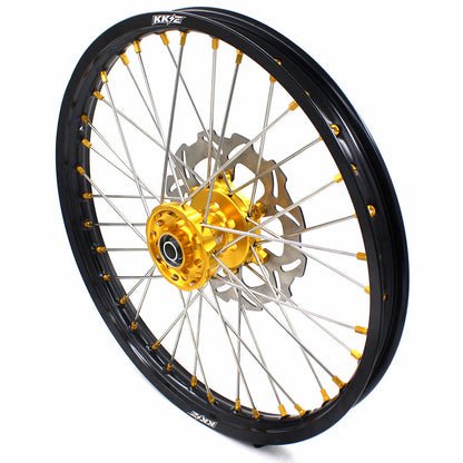 KKE 21 & 19 MX Dirt Bike Rims For SUZUKI RM125 2001-2007 RM250 2008 Gold Nipple