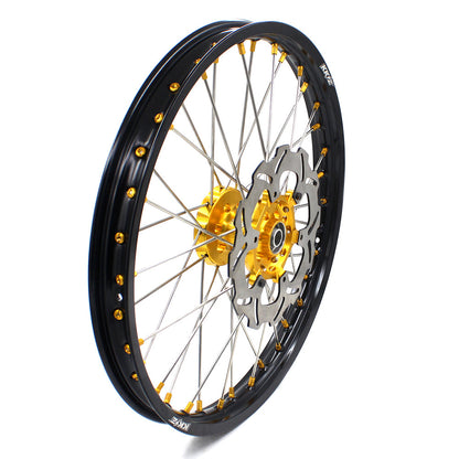 KKE 21 & 19 MX Dirt Bike Rims For SUZUKI RM125 2001-2007 RM250 2008 Gold Nipple