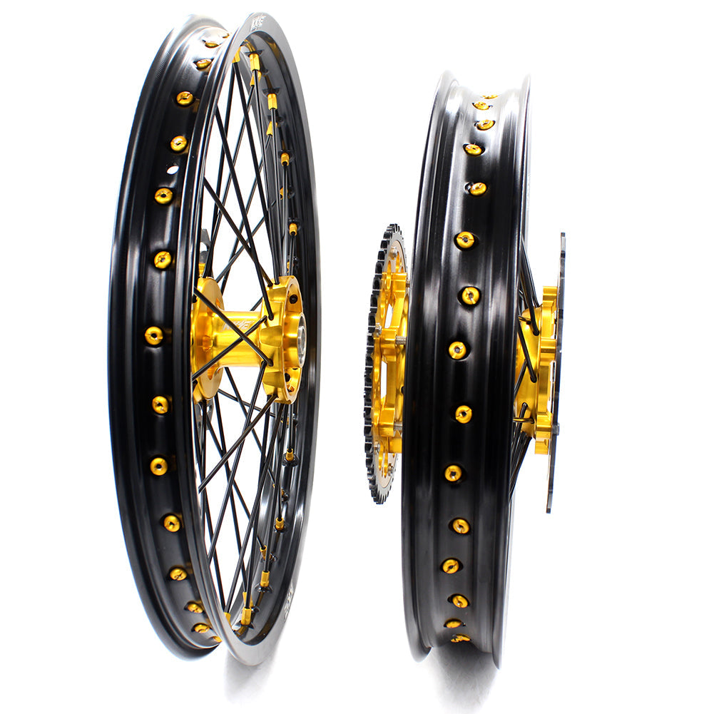 KKE 21 & 18 Enduro Wheels For SUZUKI RM125 RM250 1996-2000 Gold Black