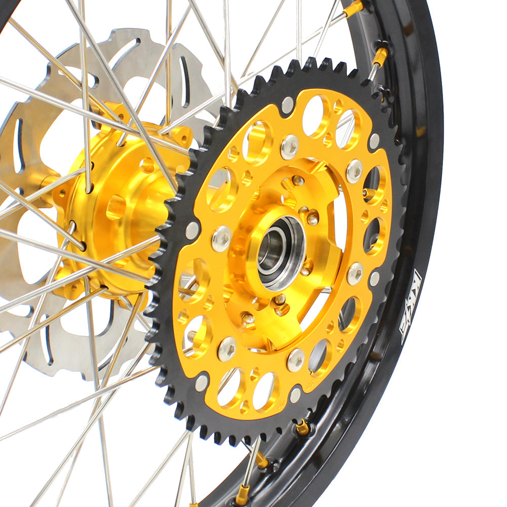 KKE 21 & 19 MX Dirt Bikes Rims For SUZUKI RM125 RM250 1996-2000 Gold Nipples