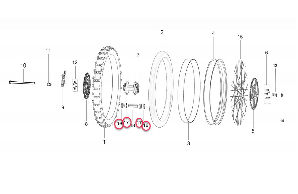 Bearing Kit | Rear Wheel | Surron LBX | Talaria Sting MX3 / MX4 | E Ride Pro