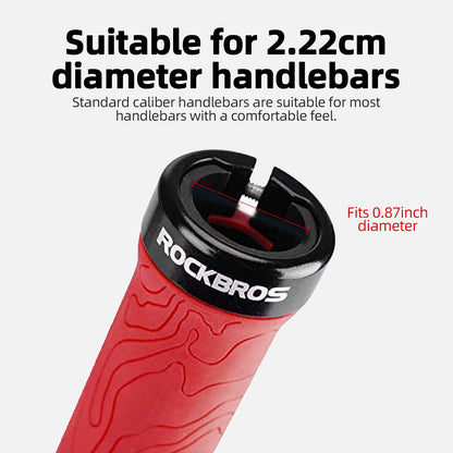 ROCKBROS Bike Handlebar Grips Double Lock-on MTB Bicycle Handle Bar Grips