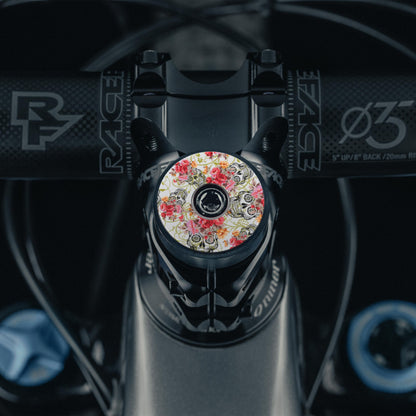 Roses & Sugar Skull Goth Custom Bicycle Headset Cap