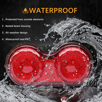 Red Motorcycle LED Brake Tail Light with Turn Signal & License Plate