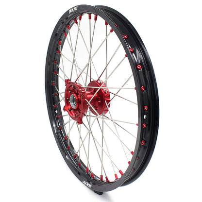 KKE 21 & 19 Wheels for Suzuki RMZ250 2007-2024 RMZ450 2005-2024 Red Nipples