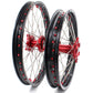 KKE 21 & 19 Wheels for Suzuki RMZ250 2007-2024 RMZ450 2005-2024 Red Nipples