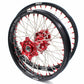 KKE 21 & 19 Wheels for Suzuki RMZ250 2007-2024 RMZ450 2005-2024 Red Nipples
