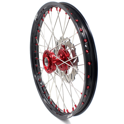 KKE 21 & 19 Wheels for Suzuki RMZ250 2007-2024 RMZ450 2005-2024 Red Nipples