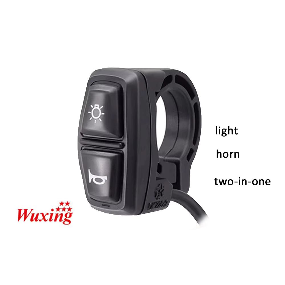 Electric Bike Scooter Light Switch Ebike Lamp and Horn Switch for Motorcycle Button Can Control Turn Signal Light 2 IN 1 DK226