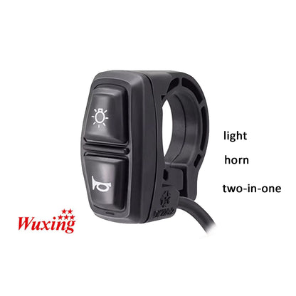 Electric Bike Scooter Light Switch Ebike Lamp and Horn Switch for Motorcycle Button Can Control Turn Signal Light 2 IN 1 DK226