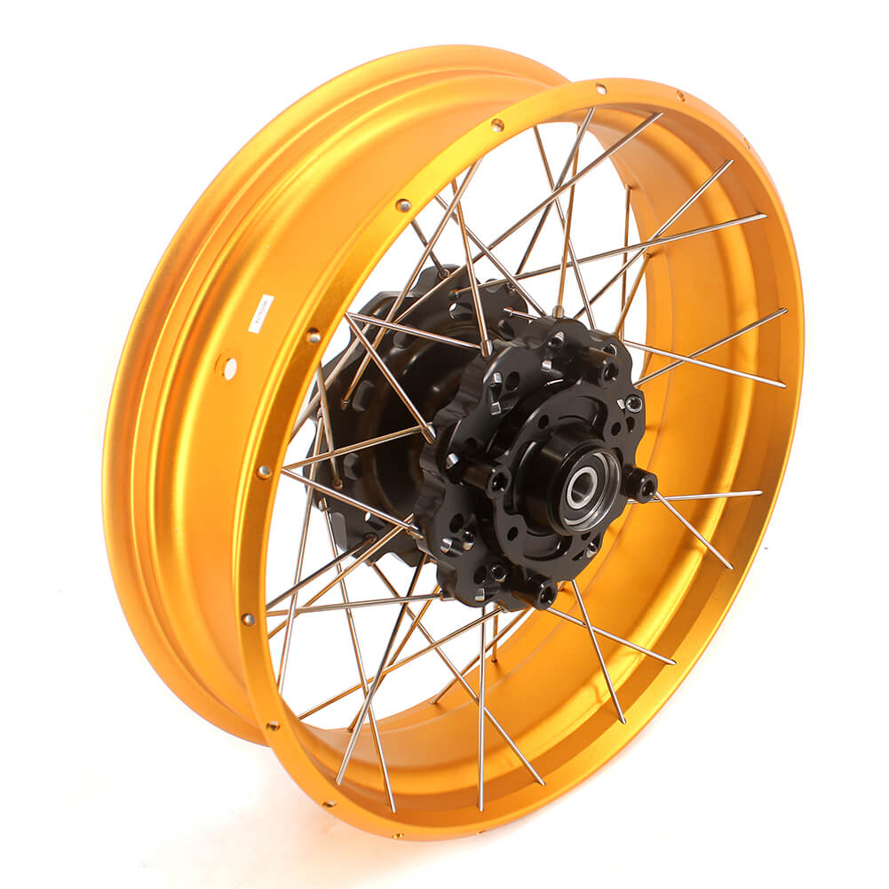 VMX 2.5*19 & 4.25*17 Tubeless Wheels Set Fit For Honda CB500X 2019-2021 Black Hub Gold Rim