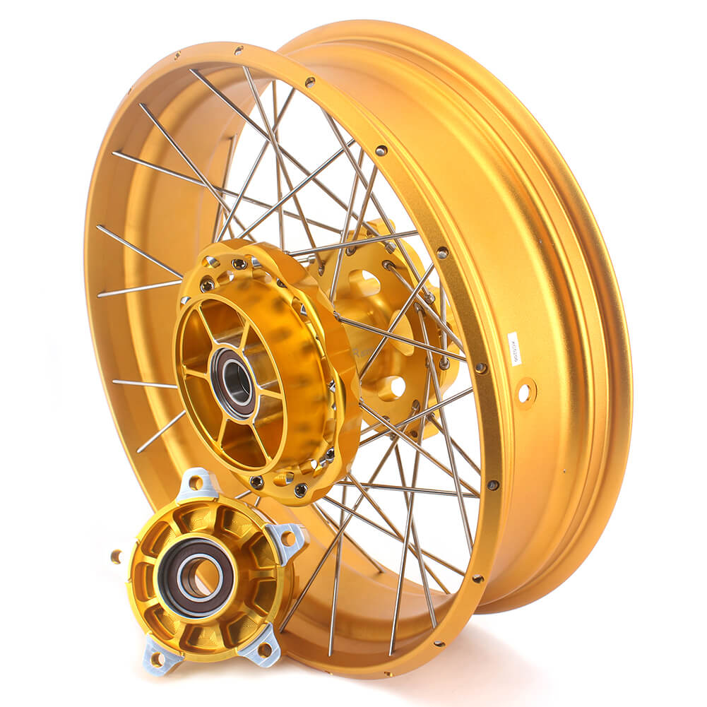 VMX 19 17 Inch CUSH Drive For BMW F750GS 2019-2024 Tubeless Alloy Spoke Wheels Gold Hub