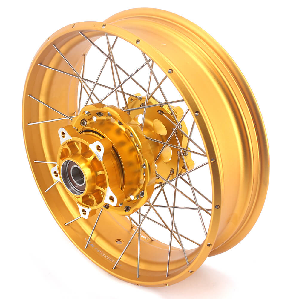 VMX 19 17 Inch CUSH Drive For BMW F750GS 2019-2024 Tubeless Alloy Spoke Wheels Gold Hub