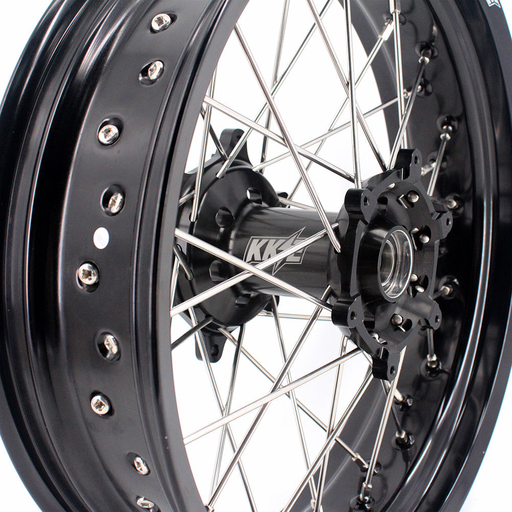 KKE 3.5 & 5.0 17 Inch Wheels for Yamaha WR250F 2001 WR450F 2003-2018 Black