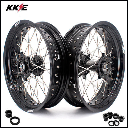KKE 3.5 & 5.0 17 Inch Wheels for Yamaha WR250F 2001 WR450F 2003-2018 Black