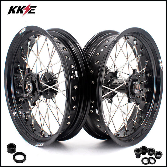 KKE 3.5 & 5.0 17 Inch Wheels for Yamaha WR250F 2001 WR450F 2003-2018 Black