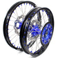 KKE 21"&18" Enduro Dirtbike Casting Wheels For YAMAHA YZ125 YZ250 1999-2016 YZ250F YZ450F 2003-2015 Blue Nipples With Disc