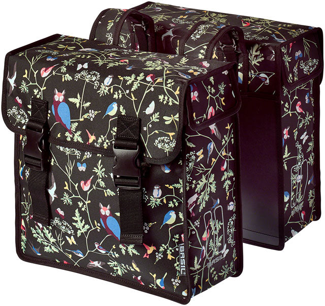 Basil Wanderlust Double Pannier - 35L, nature print