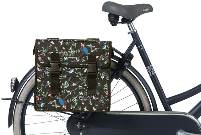 Basil Wanderlust Double Pannier - 35L, nature print