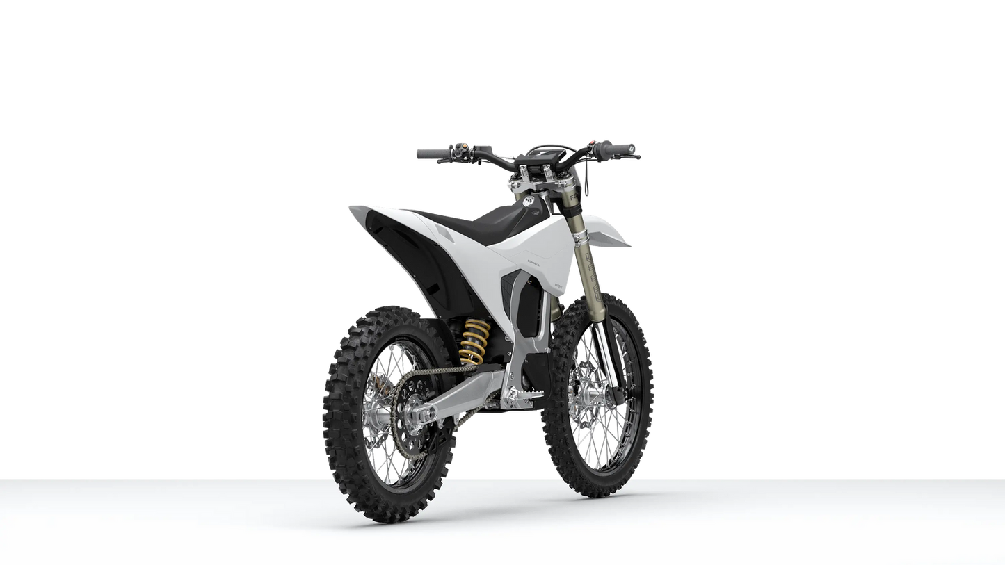 Bonnell 805 RX e-moto front angle in Helium White