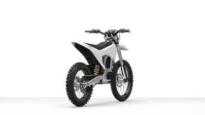 Bonnell 805 RX e-moto front angle in Helium White