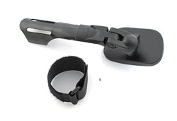 CURVED strap on black bar end mirror