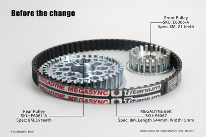 E6067 - Drive Belt 15mm(Old version) - Mini/Mini R