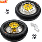KKE 3.5 & 4.25*17inch Supermoto Rims Tires for SUZUKI RMZ250 2007-2024 RMZ450 2005-2024 Gold