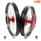 KKE 21 & 19 Wheels for Suzuki RMZ250 2007-2024 RMZ450 2005-2024 Red Nipples