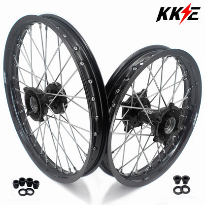 KKE 1.6"x19" & 1.85"x16" Wheels for KTM 85 SX / TC85 / MC85 — Black Hubs