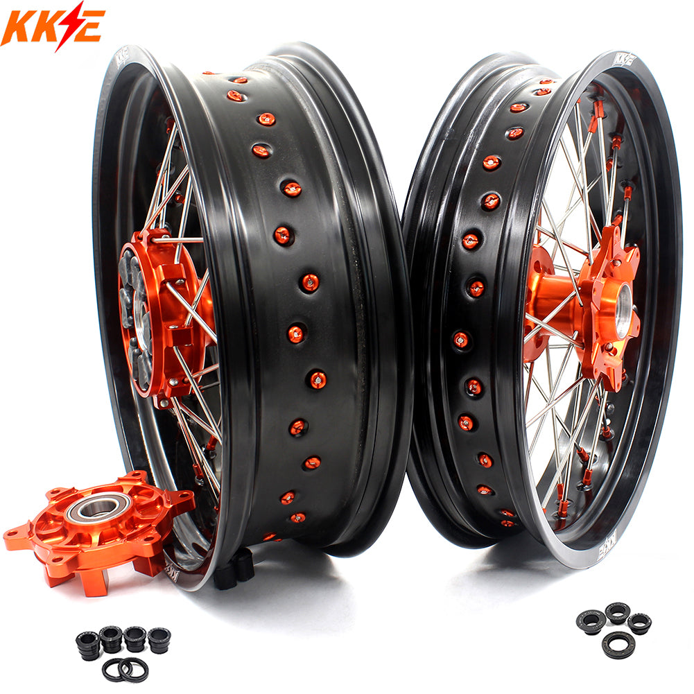 KKE 17Inch CUSH Drive Supermoto Wheels Rims For KTM690 SMC 2007-2011 F ...