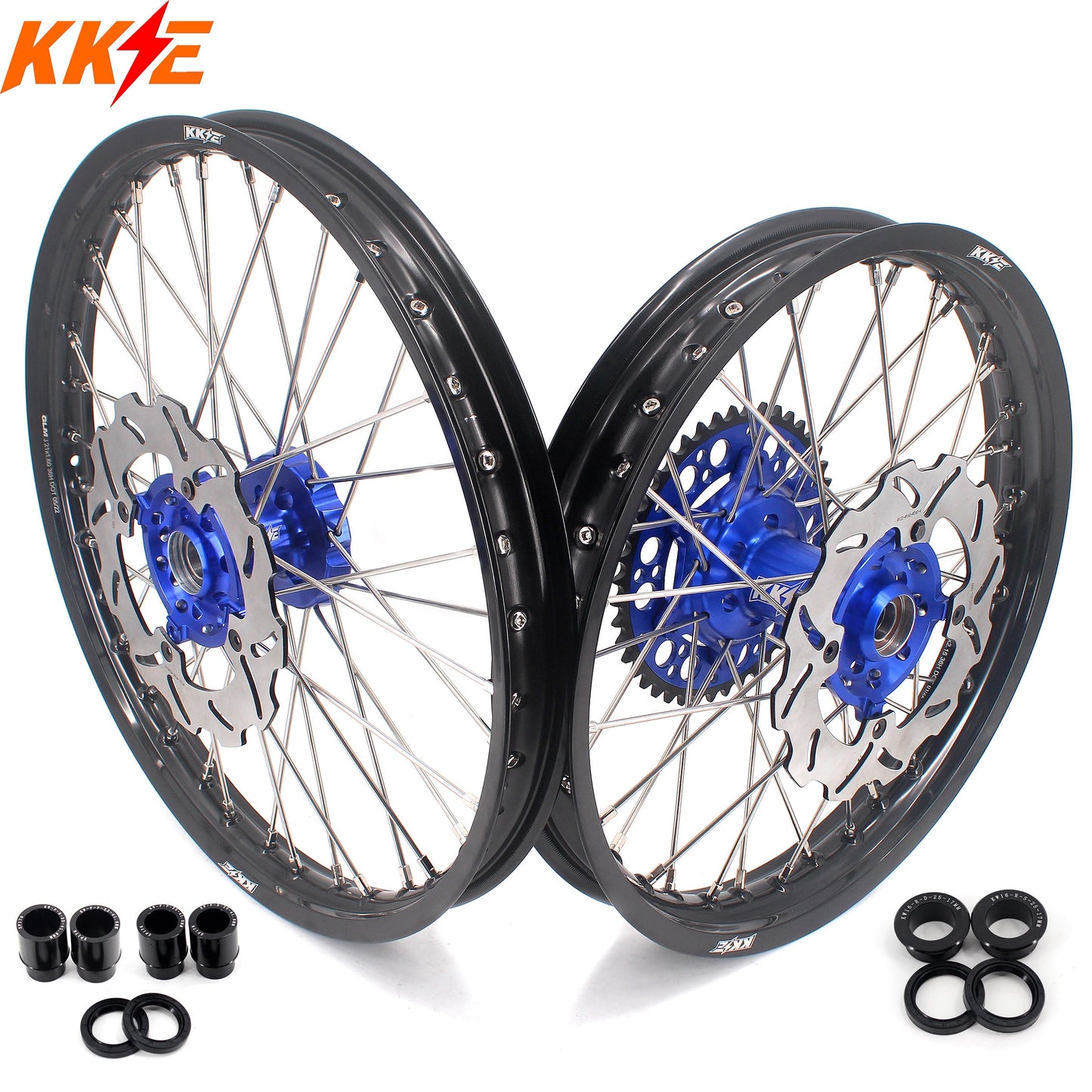 KKE Motorcycle 21" 19" Spoke Alloy Wheels For KAWASAKI KX250F KX450F 2015 2016 2017 2018