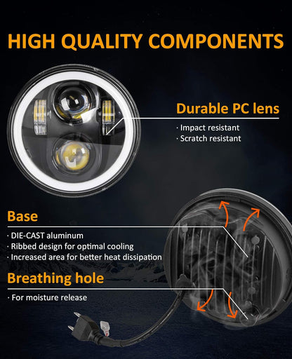 5.75 Inch LED Headlight for Motorcycles - ONYX headlight upgrade