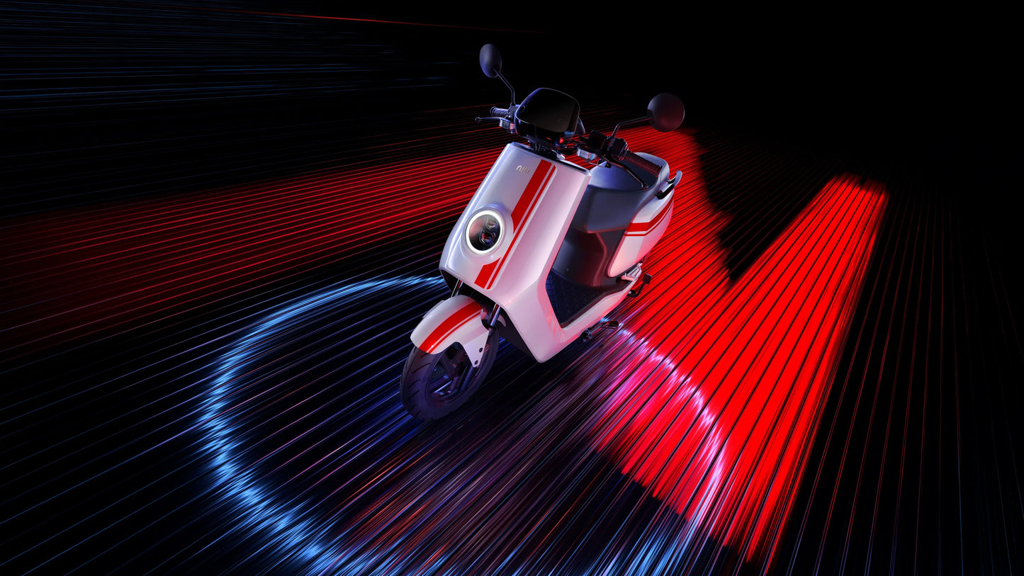 Dealer Demo, Black/Red, NIU NQi GTS — Premium Electric Moped for Urban & Suburban Riding