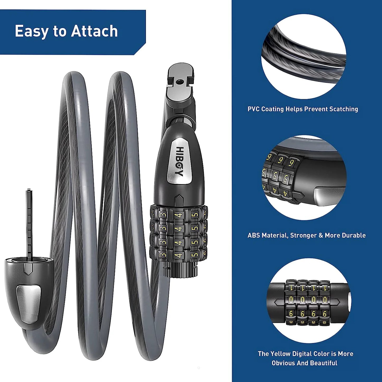 Hiboy 3.2 ft Cable Lock for All Scooter or Bike