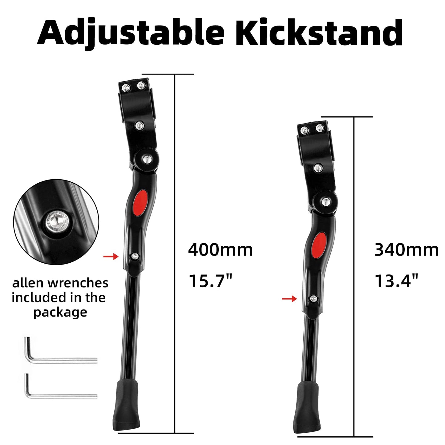Adjustable Alloy Rear Mount Kickstand for 22"-28" Bikes