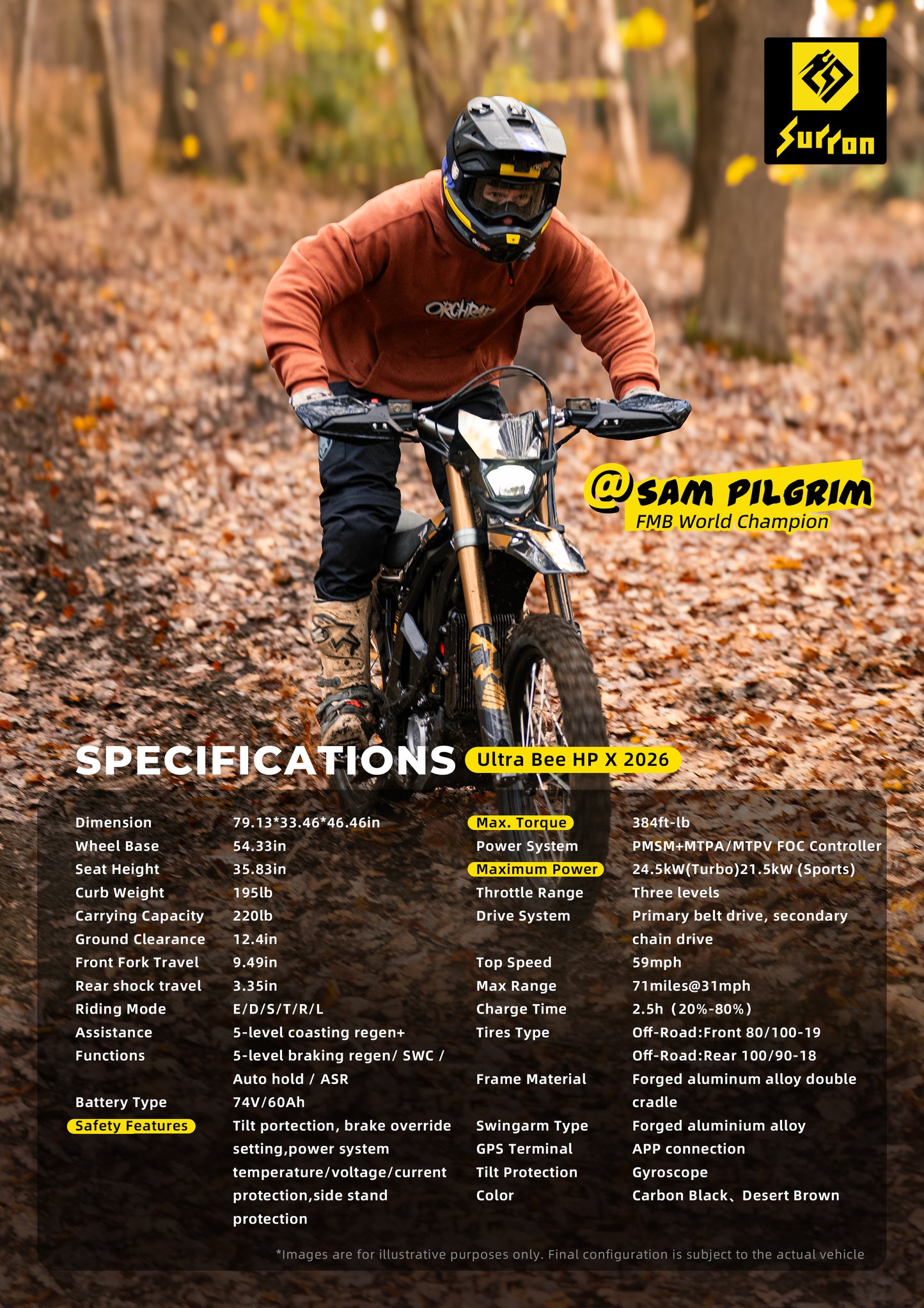 2026 Surron Ultra Bee X HP trail action and specifications