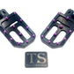 TS Custom Foot Pegs Featuring Titanium Grips for E-moto