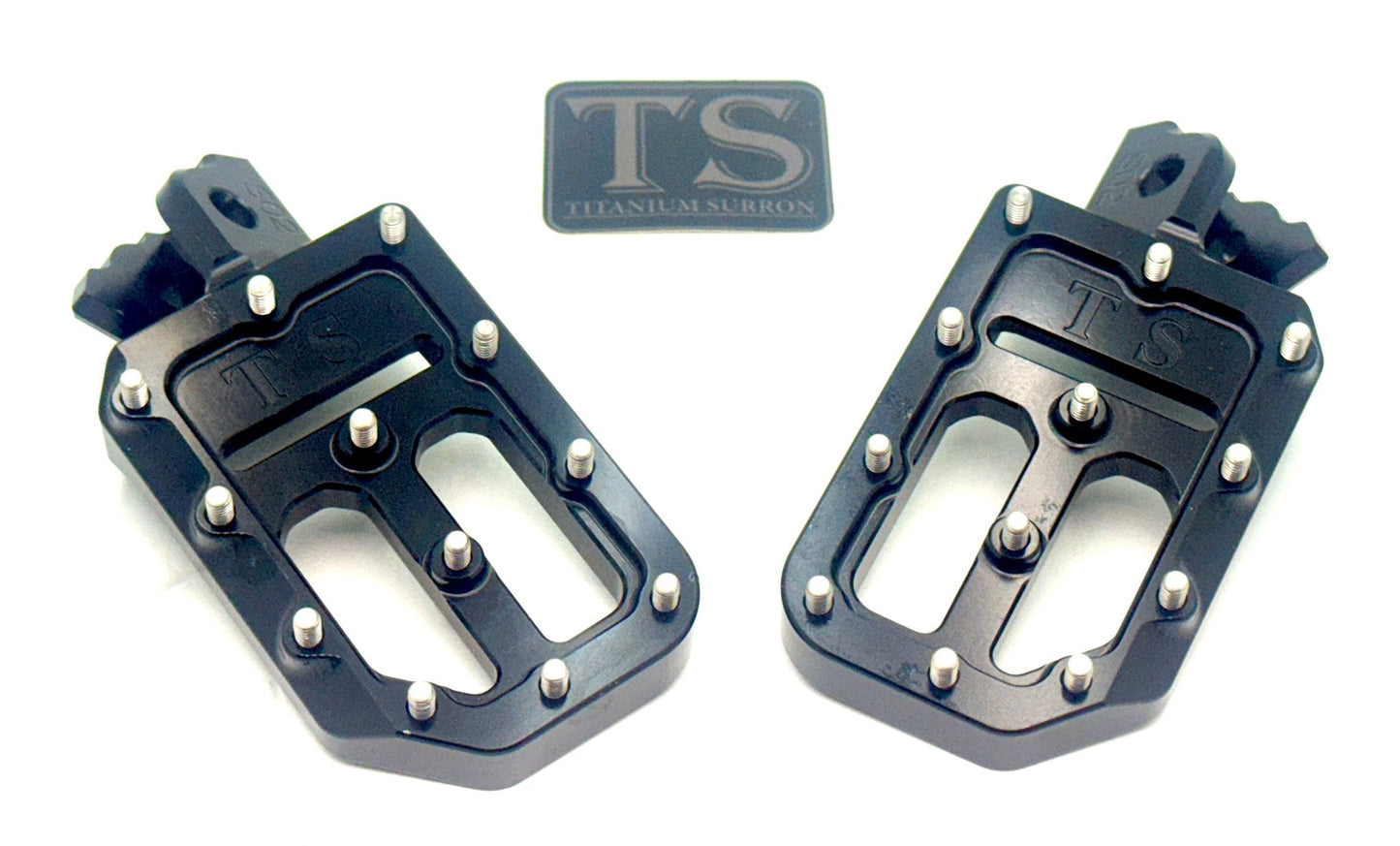 TS Custom Foot Pegs Featuring Titanium Grips for E-moto